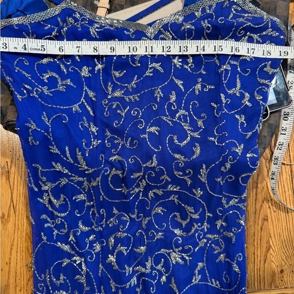 Niteline 100% Silk 1980’s Blue Beaded Dress - Picture 10 of 16